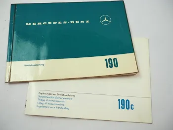Mercedes Benz 190 c W110 Betriebsanleitung 1963 Wartung Pflege kleine Heckflosse