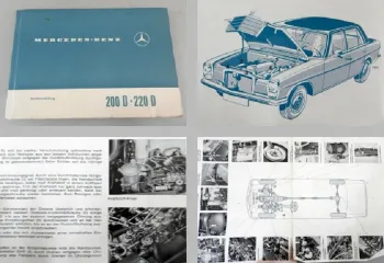 Mercedes Benz 200D/8 220D/8 W115 Betriebsanleitung 1967 Wartung Pflege