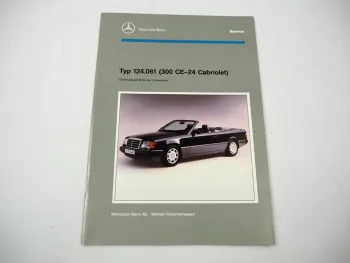 Mercedes Benz 300CE-24 Cabriolet W124 Einführungsschrift Werkstatthandbuch 1992