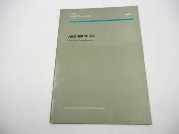 Mercedes Benz AMG 500SL 6.0 R129 Schulungshandbuch Einführungsschrift 1992
