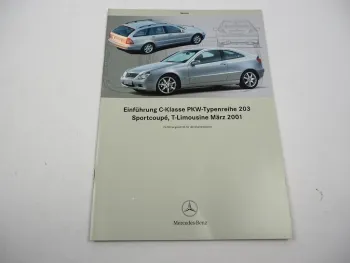 Mercedes Benz C-Klasse W203 Sportcoupe T-Limousine Kombi Einführungsschrift 2001