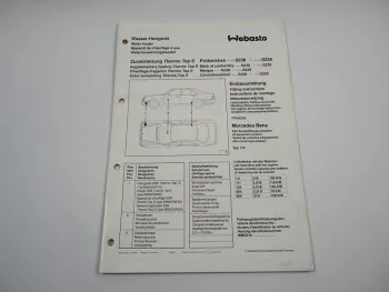 Mercedes Benz E-Klasse W210 Einbauanleitung Webasto Thermo Top S BW/DW50 Heizung