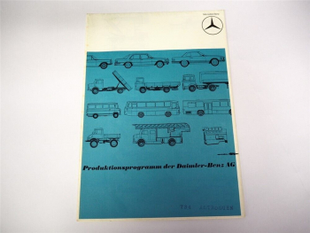 Mercedes Benz Gesamtprogramm PKW LKW Bus Unimog Motor Prospekt Poster 1973