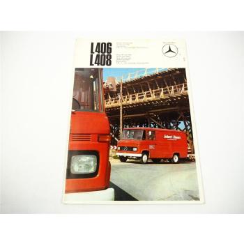 Mercedes Benz L406 L408 Leichttransporter Kastenwagen Prospekt 1967