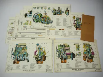 Mercedes Benz Leichte LKW Schnittbilder von Bauteilen Motor OM314 Achsen Getriebe