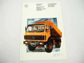 Mercedes Benz LKW Baustellenfahrzeuge 17t bis 19t 216PS bis 355PS Prospekt 1989