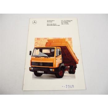 Mercedes Benz LKW Baustellenfahrzeuge 6,5t bis 15t 90PS bis 170PS Prospekt 1990