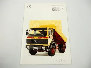 Mercedes Benz LKW Baustellenfahrzeuge Kipper Mittelschwere Klasse Prospekt 1990