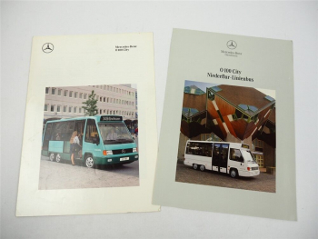 Mercedes Benz O100 City Kleinbus Niederflur Linienbus 2x Prospekt 1992/94