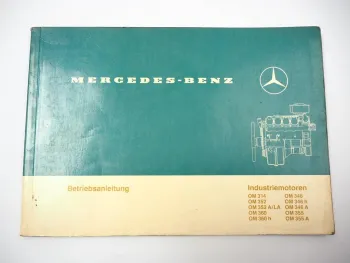 Mercedes Benz OM 314 346 352 355 360 Industriemotor Betriebsanleitung 1986