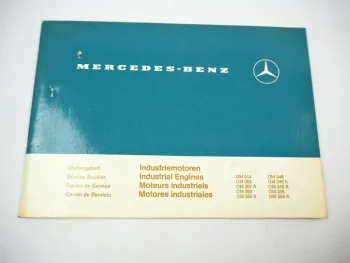 Mercedes Benz OM 314 352 360 346 355 A h Industriemotor Wartungsheft blanko 1975