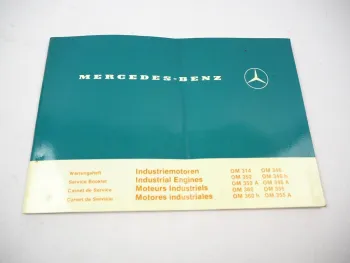 Mercedes Benz OM 314 352 360 346 355 A h Industriemotor Wartungsheft blanko 1982