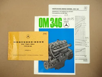 Mercedes Benz OM 346 Motor Teilekatalog Prospekt Technische Daten 1975