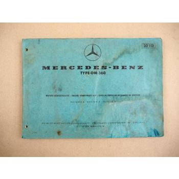 Mercedes Benz OM 360 Motor Ersatzteilliste Parts List 1969