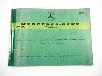 Mercedes Benz OM 615 Dieselmotor Ersatzteilliste Ersatzteilkatakog 1971