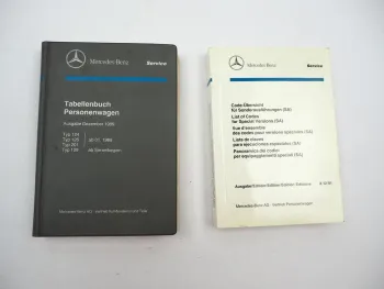 Mercedes Benz PKW 124 126 201 129 Tabellenbuch Einstellwerte 1990