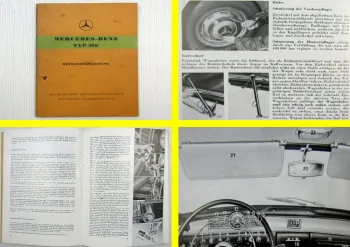 Mercedes Benz Typ 219 W105 Ponton Betriebsanleitung Bedienungsanleitung 1956