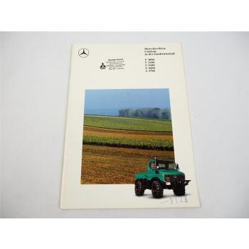 Mercedes Benz U 1000 1200 1400 1600 1700 Unimog Landwirtschaft Prospekt 1989