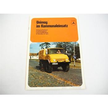 Mercedes Benz Unimog U 30 32 34 54 70 80 84 im Kommunaleinsatz Prospekt 1974