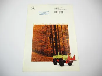 Mercedes Benz Unimog U 600 900 1000 1200 1400 Forstwirtschaft Prospekt ca. 1990