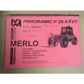 Merlo Panoramic P28.9 EVT Stapler Bild-Ersatzteilkatalog Ersatzteilliste 90er Ja