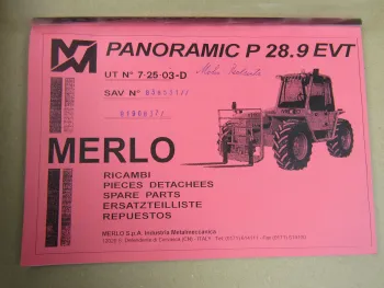 Merlo Panoramic P28.9 EVT Stapler Bild-Ersatzteilkatalog Ersatzteilliste 90er Ja