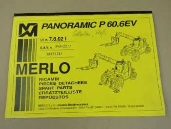 Merlo Panoramic P60.6EV Teleskopstapler Ersatzteilliste Bildkatalog Parts List