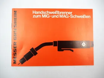 Messer Griesheim SL SW ST Handschweißbrenner MIG MAG Schweißen Ersatzteilliste