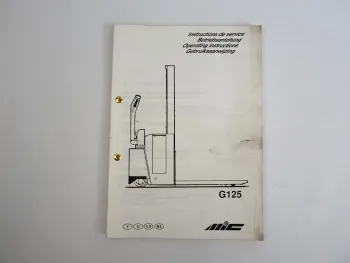 MIC G125 Hubwagen Betriebsanleitung Wartung Ersatzteilliste Stromlaufplan 1990