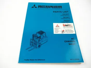 Mitsubishi FB16 18 20 KT Forklift Truck EFB4A/5A Parts List Ersatzteilliste 1999