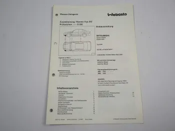 Mitsubishi Ganlant V6 GLS EA0 Einbauanleitung Webasto Thermo Top Z/C-B Heizung