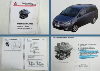 Mitsubishi Grandis Diesel Lancer Evolution IX MJ 2006 Technische Information