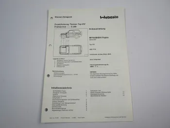 Mitsubishi Pajero V20 Einbauanleitung Webasto Thermo Top Z/C-D Heizung