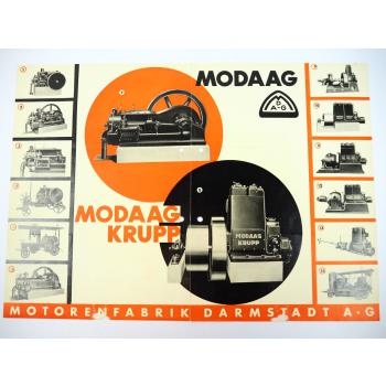 MODAG MODAAG KRUPP Dieselmotor D3n Lokomobil Aggregate Darmstadt Prospekt 1932