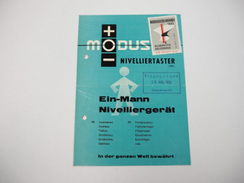Modus Nivelliertaster Ein-Mann Nivelliergerät Betriebsanleitung 1963