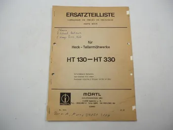Mörtl HT 130 170 210 250 290 330 Tellermähwerk Heckanbau Ersatzteilliste 1992