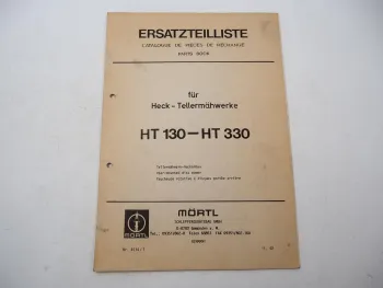 Mörtl HT 130 170 210 250 290 330 Tellermähwerk Heckanbau Ersatzteilliste 1992