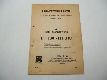 Mörtl HT 130 170 210 250 290 330 Tellermähwerk Heckanbau Ersatzteilliste 1993