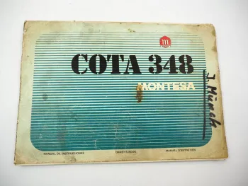 Montesa Cota 348 Motorrad Manual de instrucciones Catalogo de piezas 1970/80s