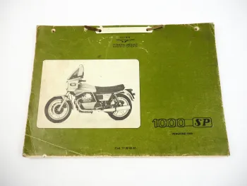 Moto Guzzi 1000 SP Ersatzteilliste Parts List Catalogo Parti di Ricambio 1980