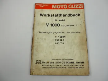 Moto Guzzi V1000 I-Convert Motorrad Werkstatthandbuch Ergänzung