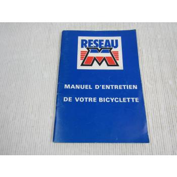 Motobecane Fahrrad Bedienungsanleitung Betriebsanleitung Manuel d Entretien 1986
