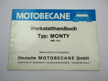 Motobecane Monty MB 3V Mofa Werkstatthandbuch Reparaturanleitung 1977