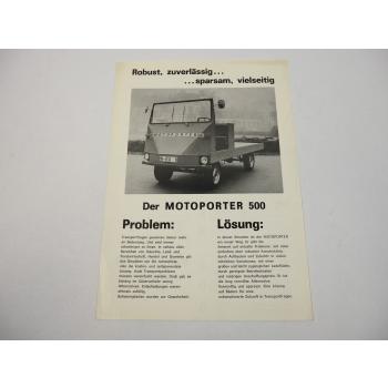 Motoporter 500 Kleinlastwagen Hanau Prospekt 1970er Jahre