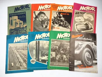 Motor Rundschau 8x Zeitschriften Auto Motorrad Nutzfahrzeuge Motorsport 1949/54