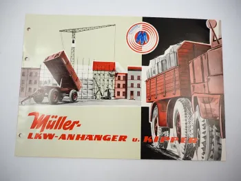 Müller Mitteltal LKW Anhänger Kipper z.B. für Unimog Prospekt 1961