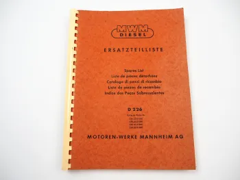 MWM D 226 Dieselmotor Ersatzteilliste Ersatzteilkatalog Spare Parts List 1977
