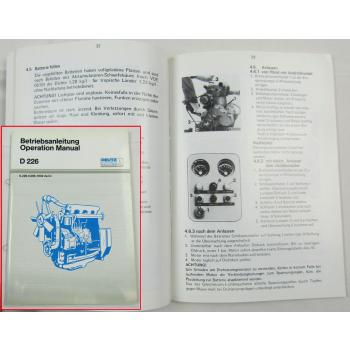 MWM D226 Motor Bedienungsanleitung Betriebsanleitung Operation Manual