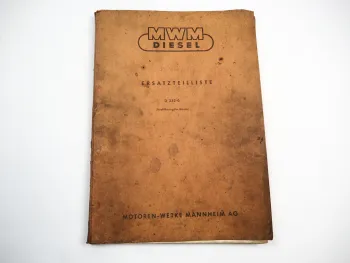 MWM D232-6 Dieselmotor V6 Ausführung Kiener Ersatzteilliste Ersatzteilkatalog
