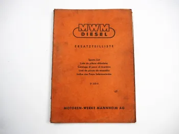 MWM D232-6 Dieselmotor V6 Ersatzteilliste Ersatzteilkatalog